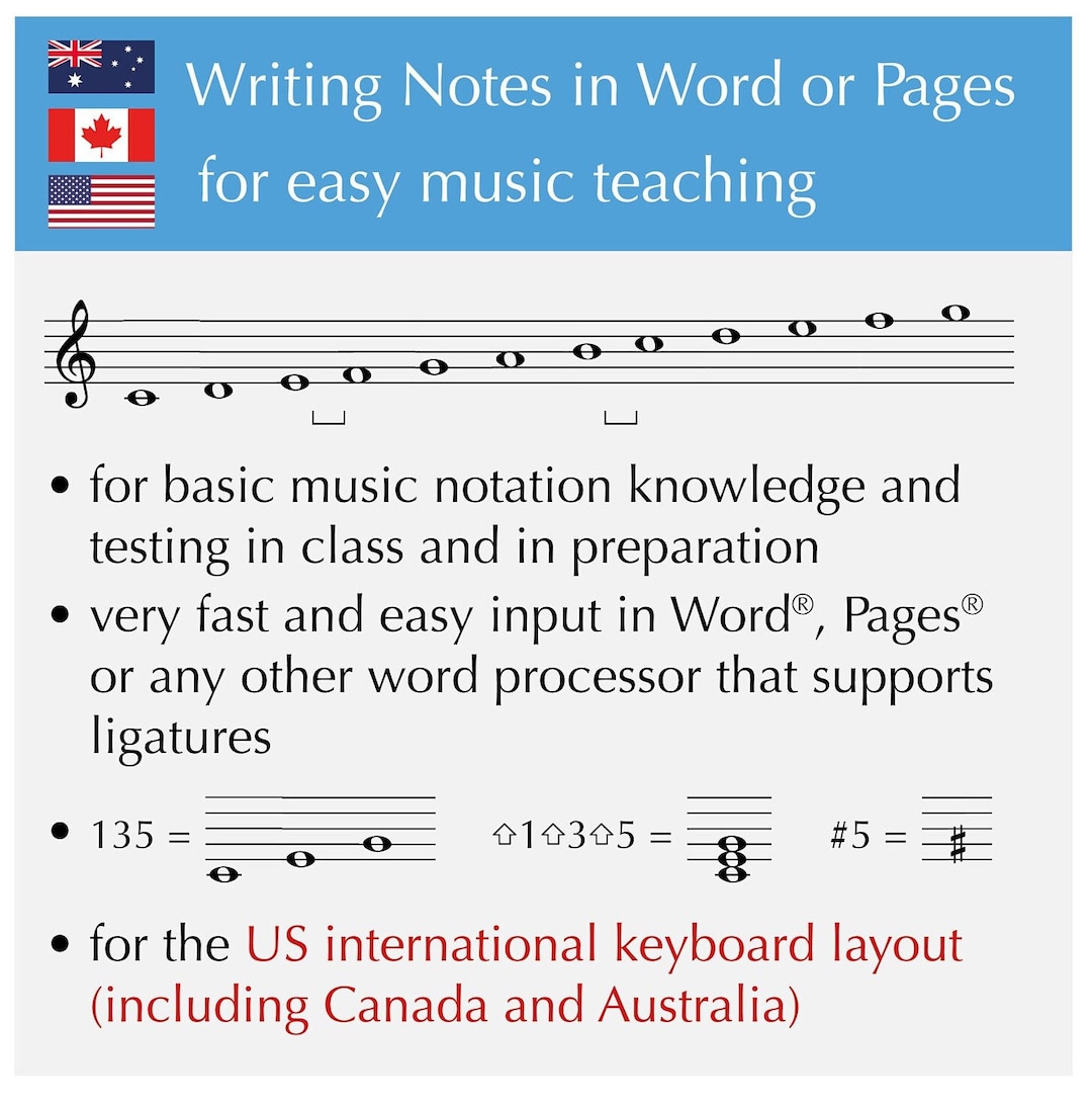 Music Note Font for Easy Input in Word, Pages or Other Text Programs