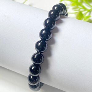 natural Black Onyx Healing bracelet , Custom size beads 4MM, 6MM, 8MM, 10MM With Yoga Bracelet, Real Onyx Bracelet, gift for her