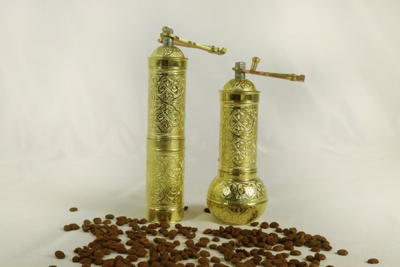 Antique Coffee Grinder, Refillable Turkish Style Mill With