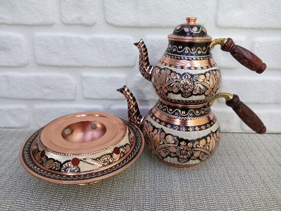 Hammered Solid Copper Tea Pot, Copper Tea Kettle, Turkish Tea Pot