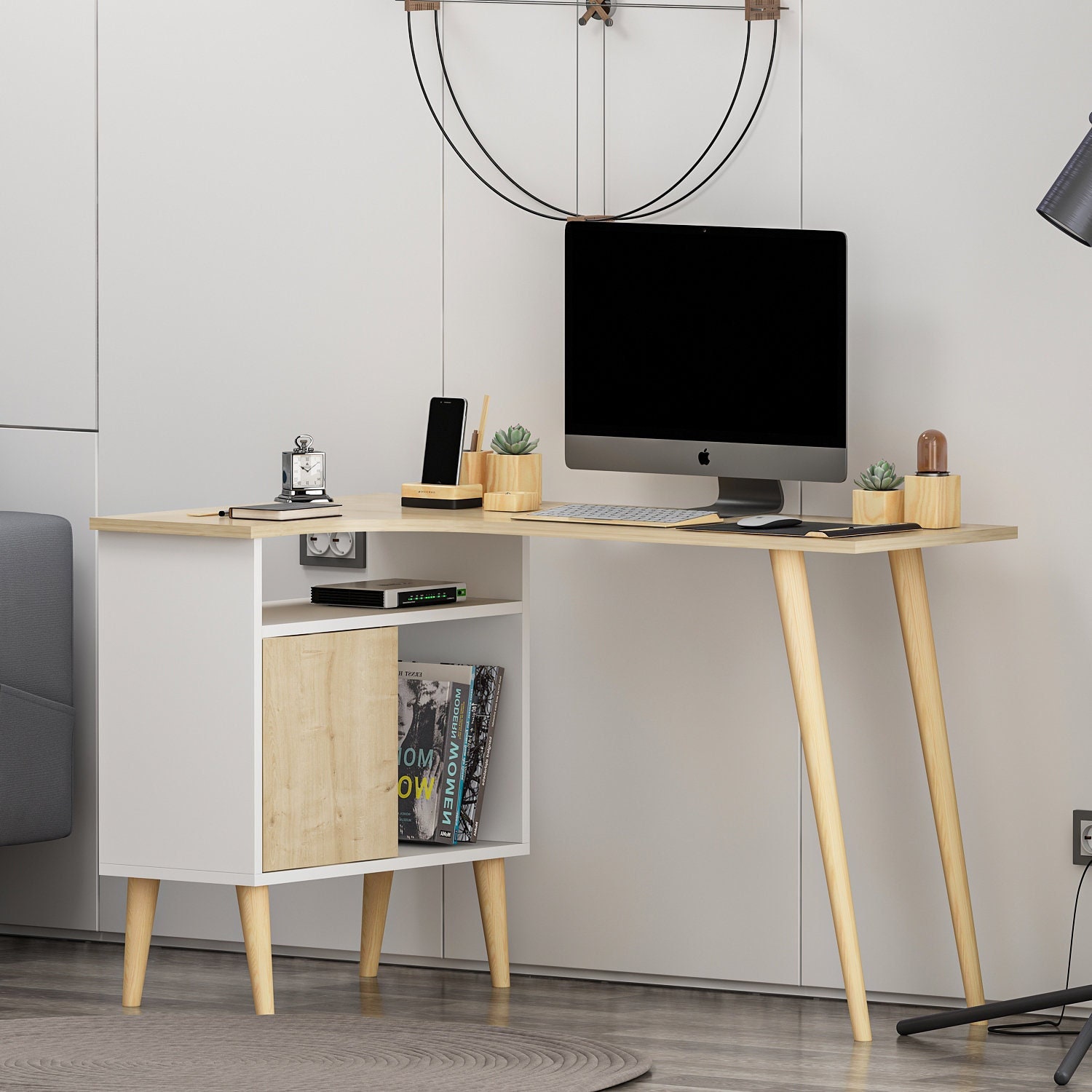 L Desk With Drawers Etsy UK