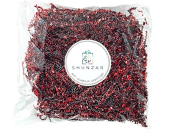 Shunzar Red Metallic Crinkle Paper Filler | Gift Basket & Box Filler | Party Decor, Wedding Packaging, Craft Supplies and Holiday Gifts 2 lb