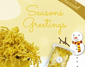 Yellow Crinkle Paper Shred Filler, Eco Packaging for Gifts, Baskets