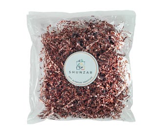 Shunzar Rose Gold Crinkle Cut Paper Filler | Metallic Shredded Paper | Gift Basket Filler | Gift Box Packaging | Hamper Filler