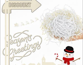 Crinkle Paper Shred Filler, Gift Baskets, White Ivory