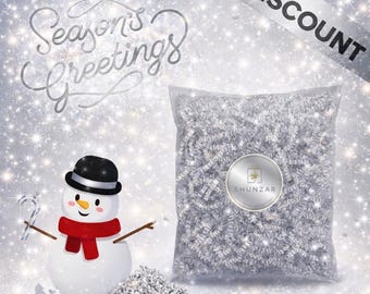 Crinkle Paper Shred Filler, Silver Eco Packaging for Gift Baskets