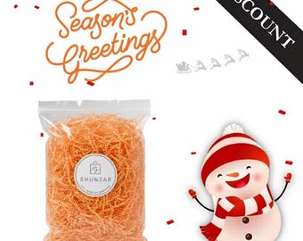 Crinkle Paper Shred Filler, Eco Packaging, Gift Baskets, Orange