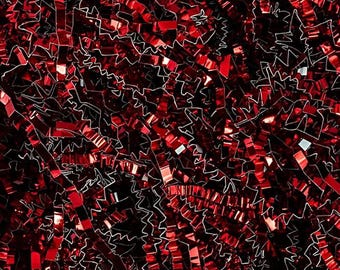 Red Metallic Crinkle Cut Paper Shred Filler (4 oz.)