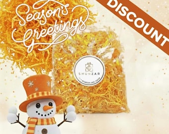 Crinkle Paper Shred Filler, Orange Yellow, Eco Packaging for Gift Baskets