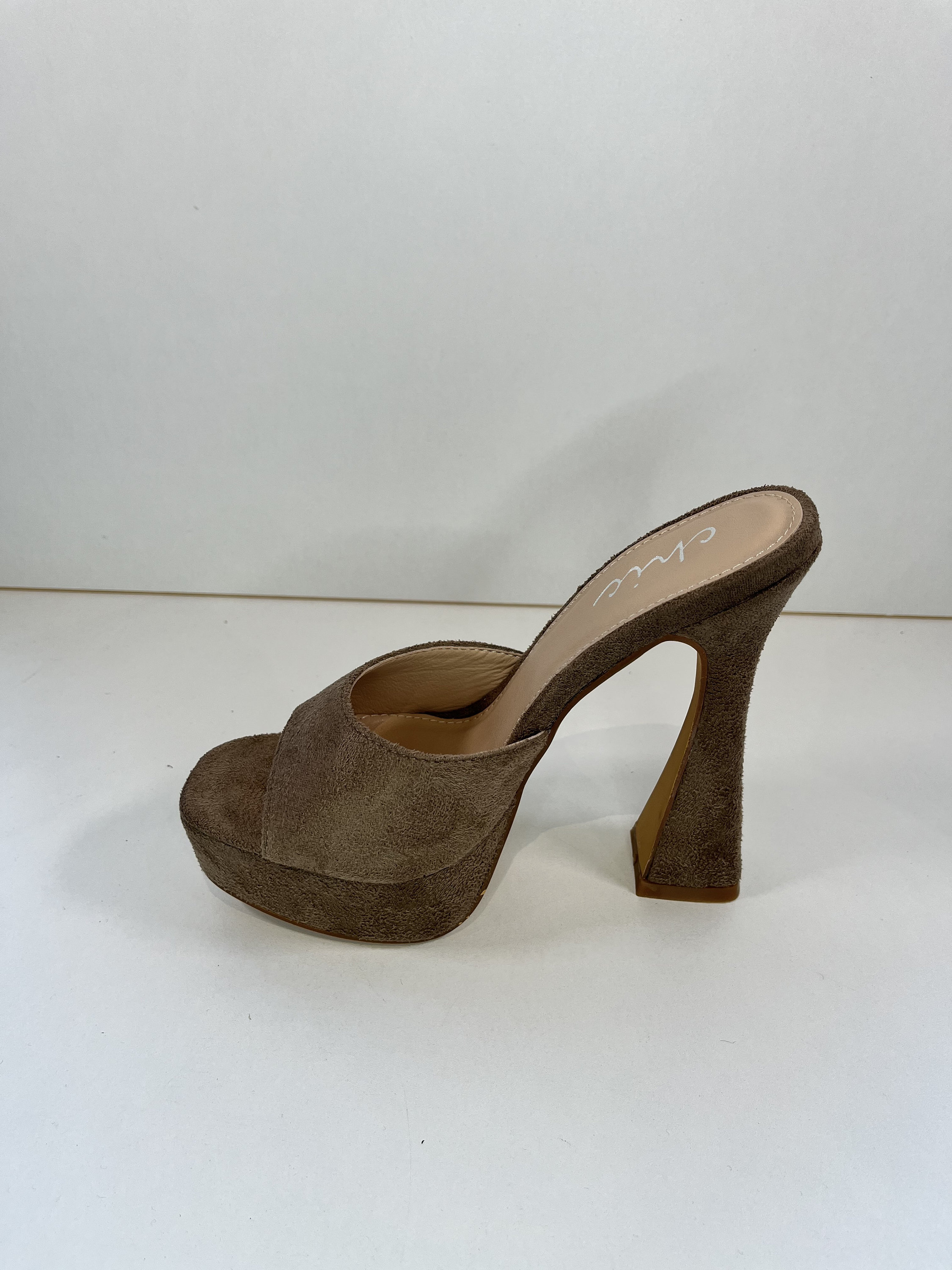 AVA Mocha Chunky Platform High Heel Faux Suede Etsy