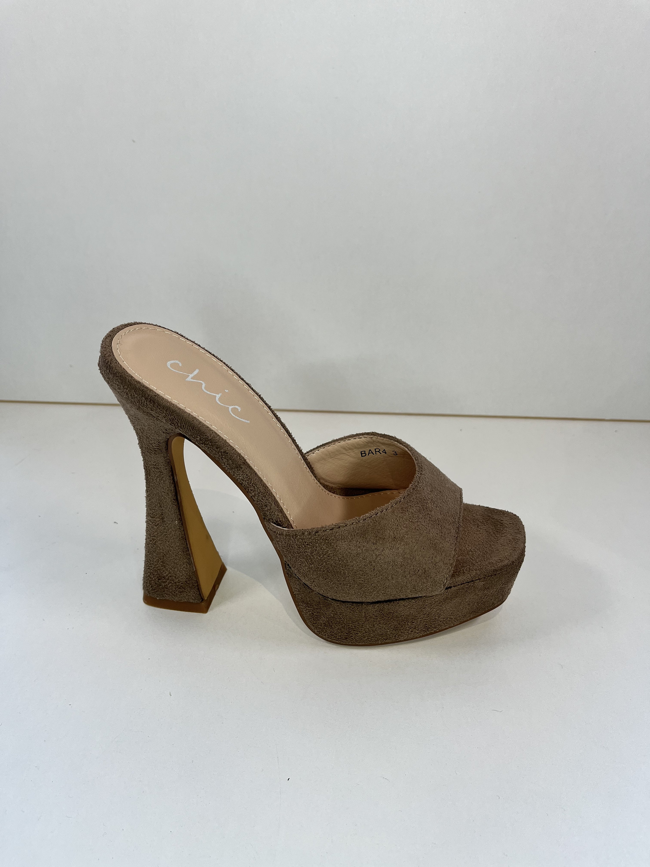 AVA Mocha Chunky Platform High Heel Faux Suede Etsy