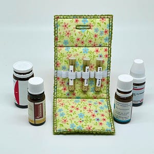 Globulitäschchen&quot;Vergissmeinnicht&quot;zum Selbstbefüllen mit 6 Gläschen, Homöopathie,Taschenapotheke, Rucksackapotheke,Notfallapotheke,SOS, grün