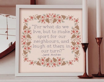 Jane Austen Poster Print, For What Do We Live, Funny Literature Quote
