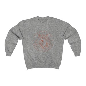 League of the Scarlet Pimpernel Logo Crewneck Sweatshirt, White & Heather Grey, Classic Literature Fans, Gift Ideas for Readers image 2