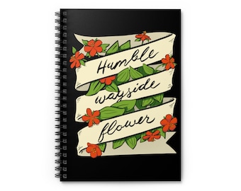 Humble Wayside Flower, Scarlet Pimpernel Spiral Notebook Ruled Line