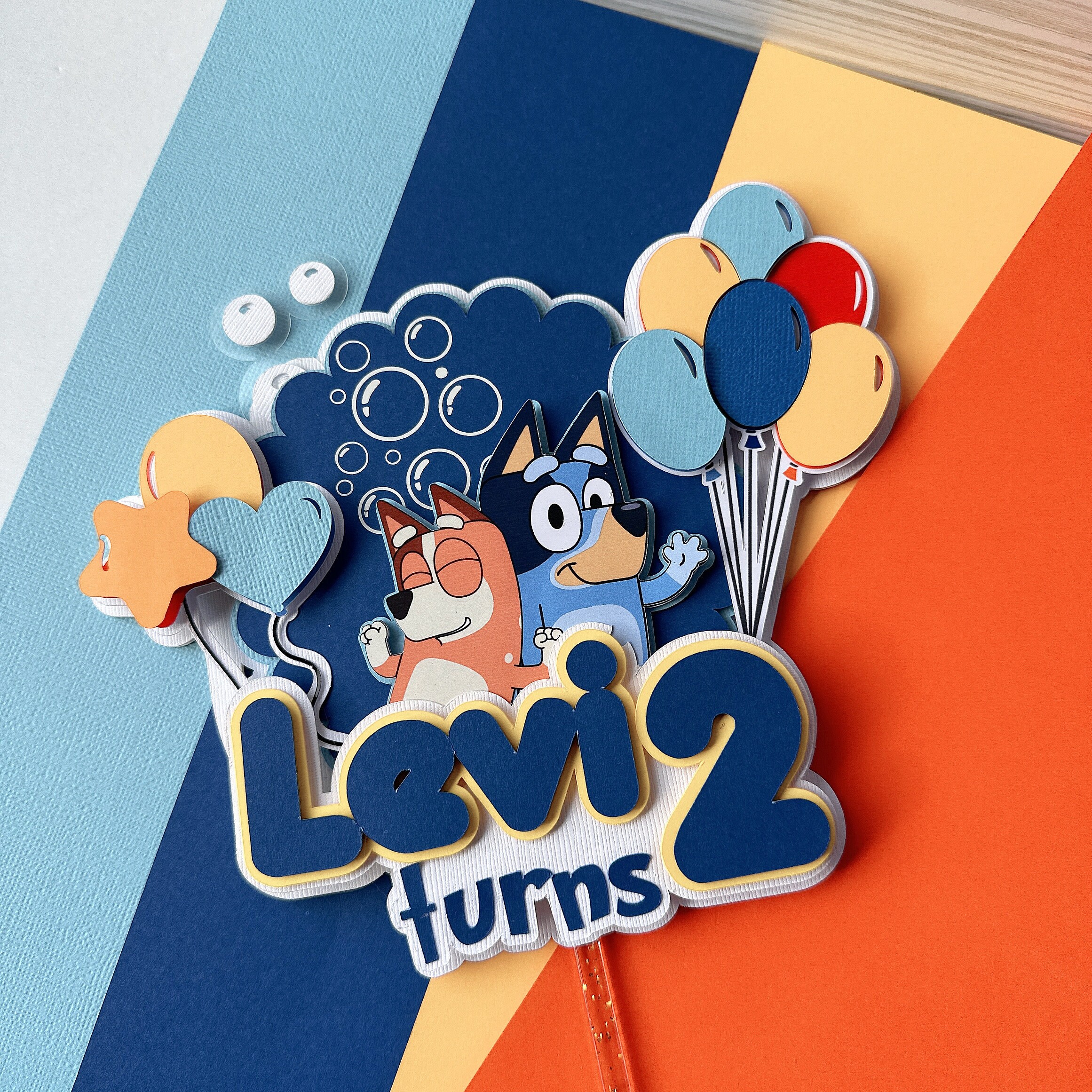 Blue cake topper personalizado
