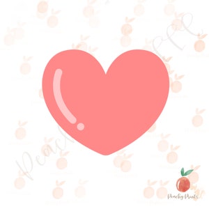 May include: A pink heart shape on a white background with a peach pattern.