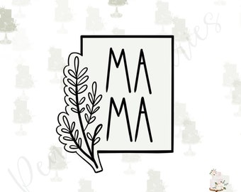Mama Greenery Plaque Cookie Cutter