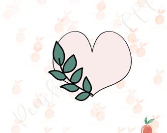 Heart with Greenery Cookie Cutter