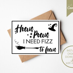 Hocus Pocus FIZZ MONSTERKAART | Arbonne geïnspireerd | Halloween | Direct digitaal downloaden | Fizz | Thuis afdrukken | Bewerkbaar