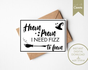 Hocus Pocus FIZZ SAMPLE CARD / Arbonne Inspired / Halloween / Descarga digital instantánea / Fizz / Imprimir en casa / Editable
