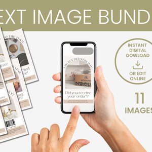 Peut inclure: Un lot de 11 graphiques pour les médias sociaux à télécharger numériquement, avec des superpositions de texte sur un fond beige. Les graphiques comprennent des textes tels que "C'est votre mois", "À l'équipe !" et "Jour de livraison ?"