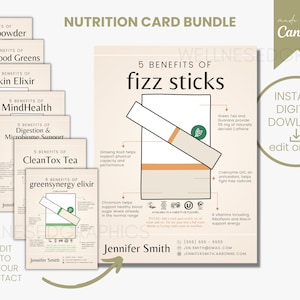 NUTRITION MUSTERKARTE Bundle | Arbonne inspiriert | Musterkarten | 30 Tage | Sofortiger digitaler Download | Online bearbeiten | Fizz | GrüneSynergie