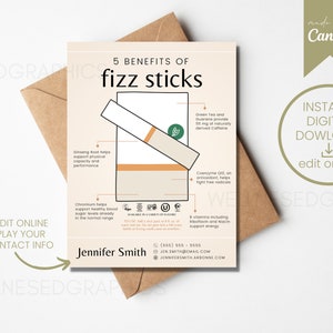 FIZZ BEISPIELKARTE | Arbonne inspiriert | Musterkarten | 30 Tage | Sofortiger digitaler Download | Online bearbeiten | Fizz | Ernährung | Energie