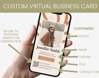 TARJETA DE VISITA VIRTUAL PERSONALIZADA / Arbonne Inspired / Bon Babe / Consultor Arbonne / Texto / Imprimible / Arbonne personalizado