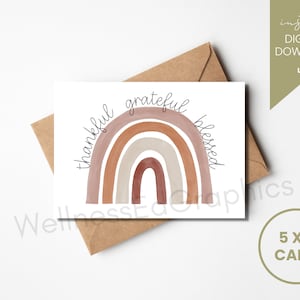 DANKE DANKESCHÖN Karte / Aquarell / Thanksgiving / Boho / print at home / digitaler Download