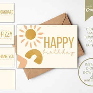 CARD BUNDLE ARBONNE inspirado - Cumpleaños Fizzy, Gracias, Felicitaciones, Imprime tu propio paquete