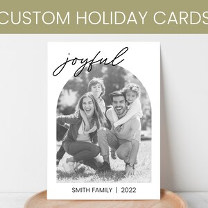 Tarjeta fotográfica CUSTOM HOLIDAY / Minimalista / Boho Navidad / Vacaciones / Invierno / Foto / Imprimir en casa / Descarga digital instantánea o enviarme un correo