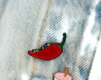 Food Enamel Pin Chili chilli Kawaii Cute Asian Pin | Food Pin | Soft Emaille Pin | Anstecknadel | spicy food