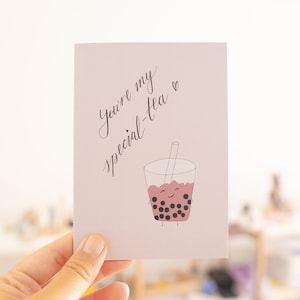 You‘re my special-tea Klappkarte Karte Card bubble tea boba friends stationery reisundpapier friendship asian kawaii foodillustration