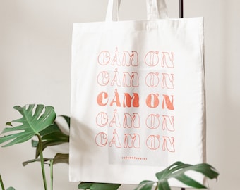 100% cotton bag Thank you bag | cloth bag | chinatown bag | Vietnamese | cam on | tote bag | Asian accessories