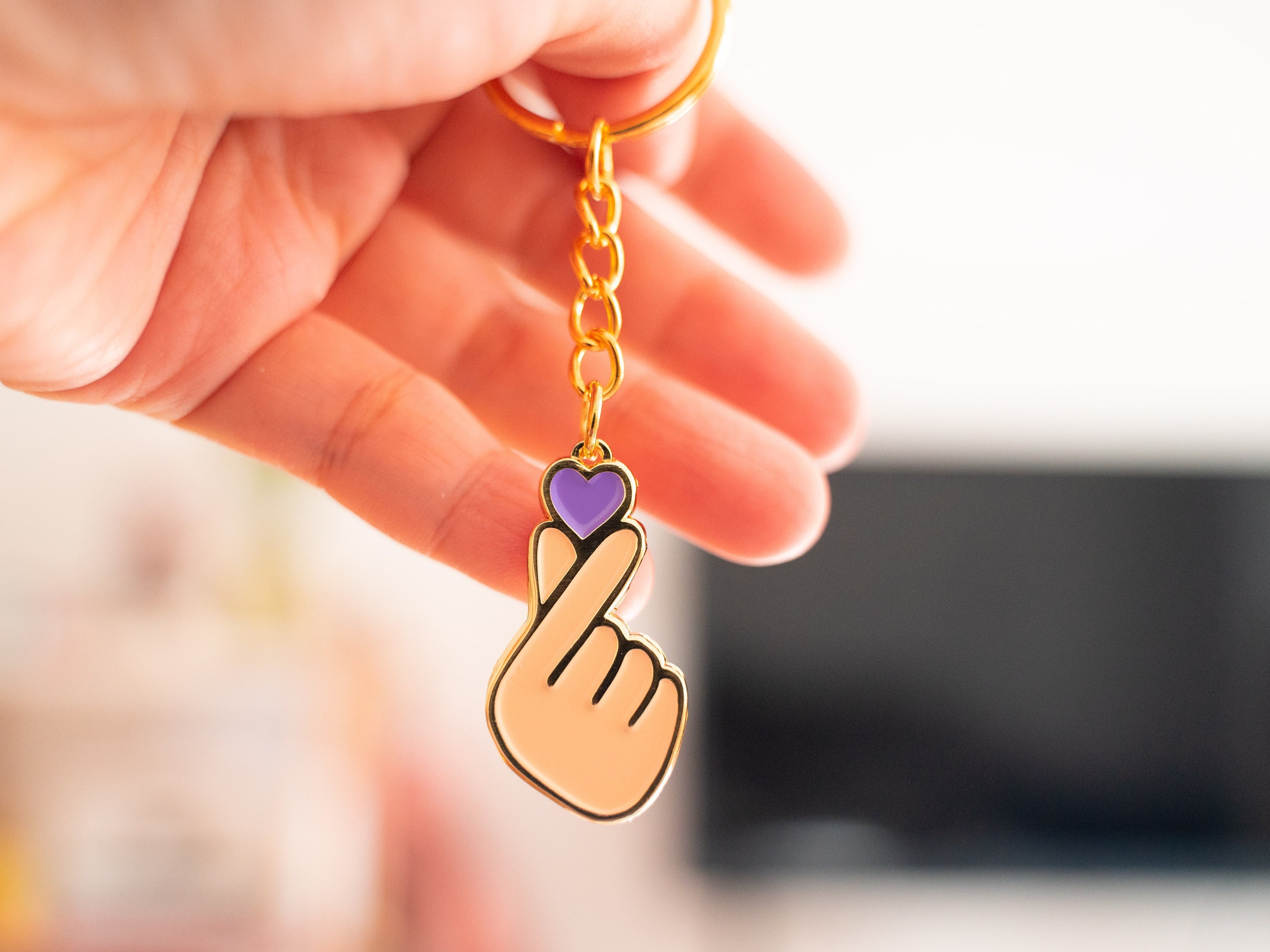 Finger Hearts Keychain | Korean Finger Heart | Asian Keychain