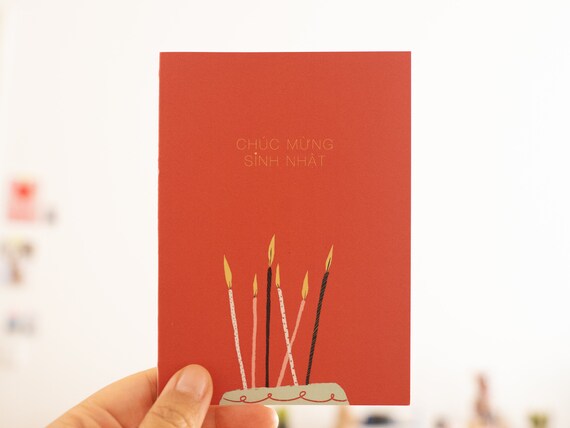 Vietnamese Birthday Card / Vietnamesische Geburtstagskarte Etsy
