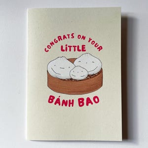 Little Banh Bao Dumpling-kaart, 100% gerecycled papier, geboortekaart | Aziatisch briefpapier / Gefeliciteerd / Babykaart Babyfeestje