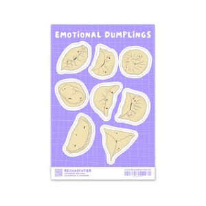 Emotional dumplings StickerBögen stickerbogen Asian  Sticker, kawaii Sticker Sheet food Teigtaschen  Aufkleber sheets