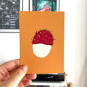 Carta Rambutan | Cartolina asiatica | Cartolina asiatica | Frutta vietnamita frutta frutta vietnamita trái chôm chôm