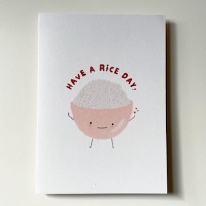 Have a rice day Klappkarte Karte Card 100% Recycling-Papier stationery reisundpapier friendship asian kawaii reis foodillustration cute