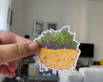 Handmade Sticker banh xeo Vietnamese vinyl laptop sticker shiny glossy Vietnamese pancake kawaii