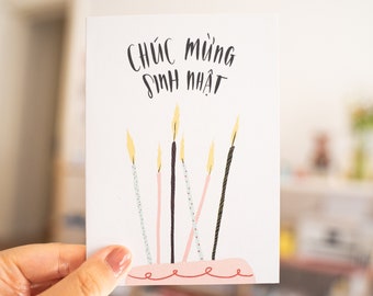 Vietnamesische Geburtstagskarte Birthday Card 100% Recycling-Papier Birthday card Vietnamesisch Vietnamese