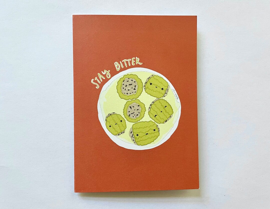 Stay Bitter Card Card 100% Recycled Paper Folding Card Bitter Melon ...