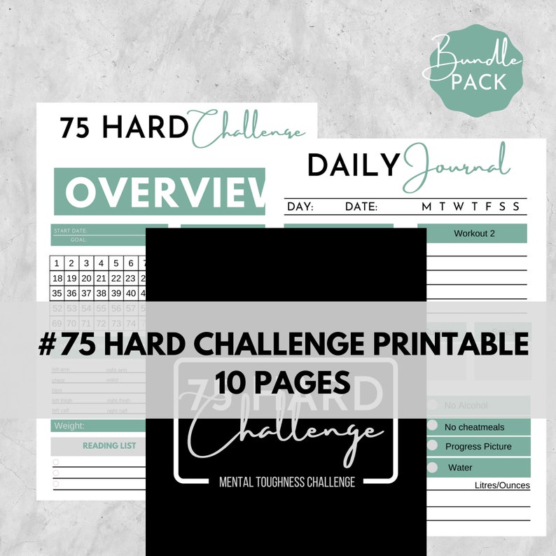 75 Hard Challenge Tracker Printable 75hard 75 Day Etsy Singapore
