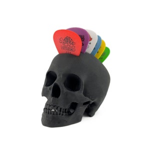 Realistic Skull Guitar Pick Holder, Unique Musician Accessory, Gothic Style Organizer, Guitarist Gift, Cool Storage Solution image 1