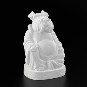 Schnauzer Buddha Figurine, Multiple Colors, Whiskered Meditation Statue, Terrier Dog Decor, Unique Schnauzy Sculpture Gift