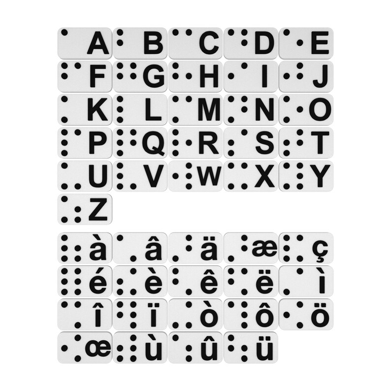 French Braille Alphabet Tiles, Tactile Learning Toy, Montessori ...