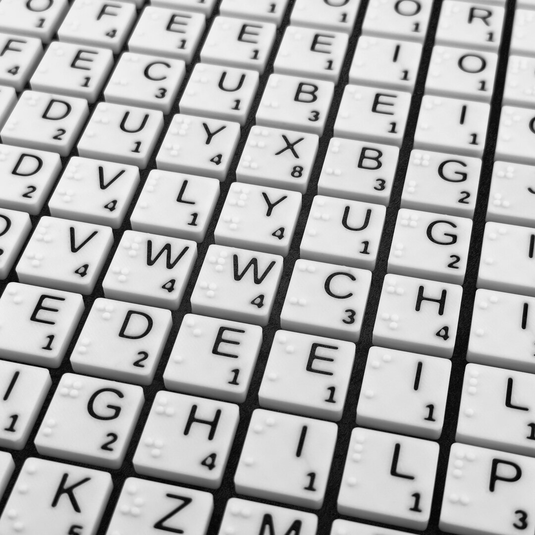 Braille Scrabble English Braille Alphabet Tiles 100 Braille Etsy