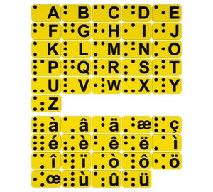 Tableau Alphabet Braille En Bois - Outil éducatif Tactile Pour Enfants Et Adultes - Dimensions 22 X 16 Cm - Multicolore